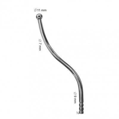 Suction cannula for tonsillectomy, oral-and laryngeal  operations 180 mm