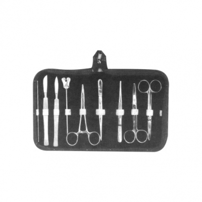 1- Probe Double 13 cm 2- 2 PCS. Scalpel S.S 3- Grooved Director With tongue Tie 13 cm  4- Mayo Hegar